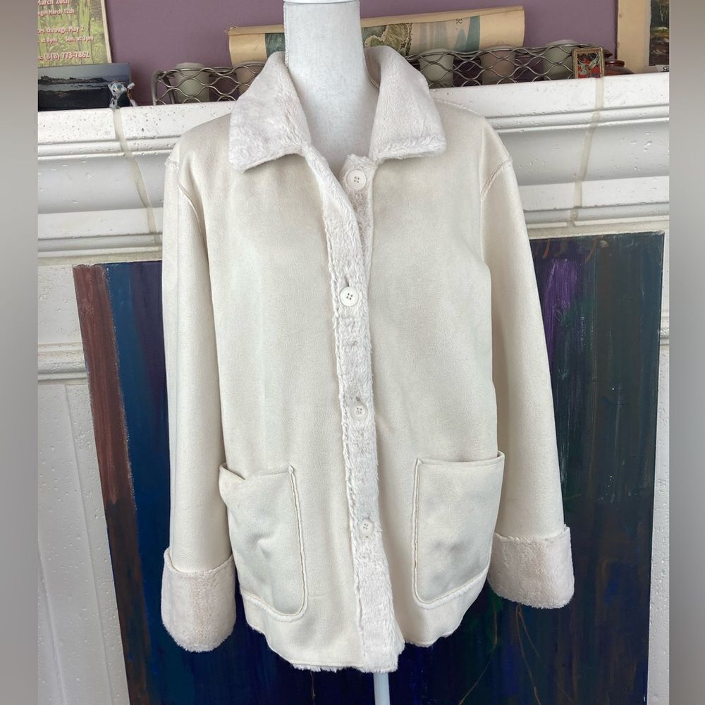 Brandon Thomas Faux Fur sherpa Scandi vibe coat softest w/ great pockets